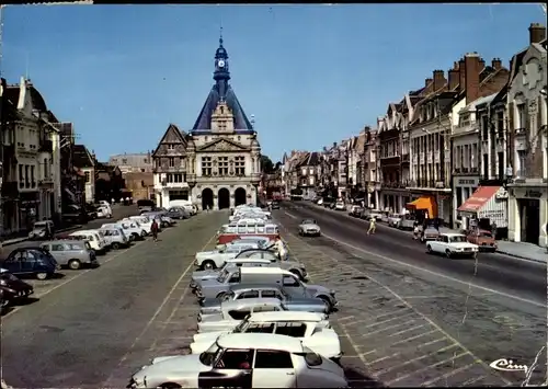 Ak Péronne Somme, Place Louis-Daudre, Autos