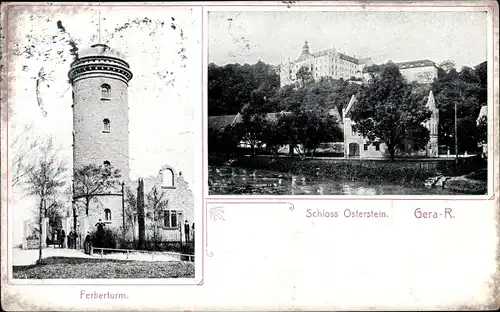 Ak Gera in Thüringen, Schloss Osterstein, Ferberturm