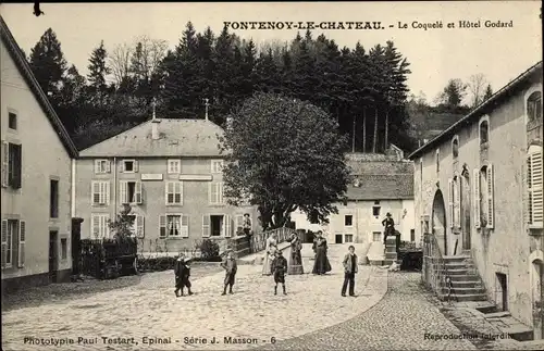 Ak Fontenoy le Chateau Vosges, Le Coquelé et Hotel Godard