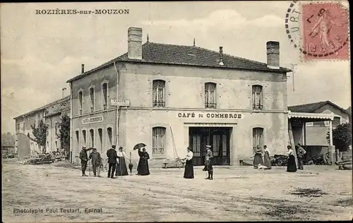 Ak Rozières sur Mouzon Vosges, Café du Commerce