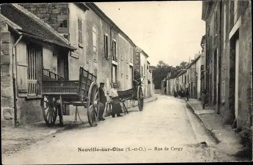 Ak Neuville sur Oise Val-d’Oise, Rue de Cergy