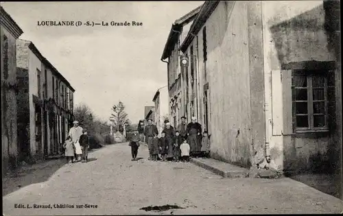 Ak Loublande Deux Sèvres, La Grande Rue