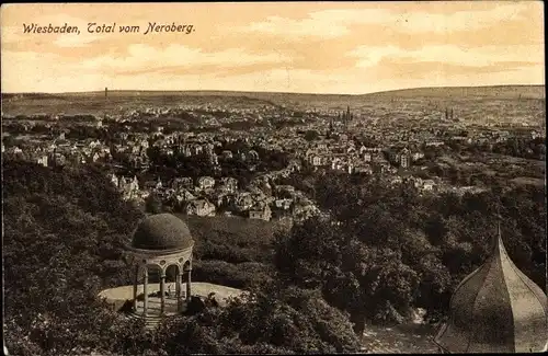 Ak Wiesbaden in Hessen, Gesamtansicht vom Neroberg