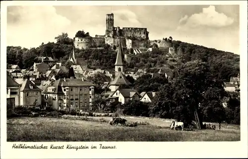 Ak Königstein im Taunus, Teilansicht, Burg Königstein