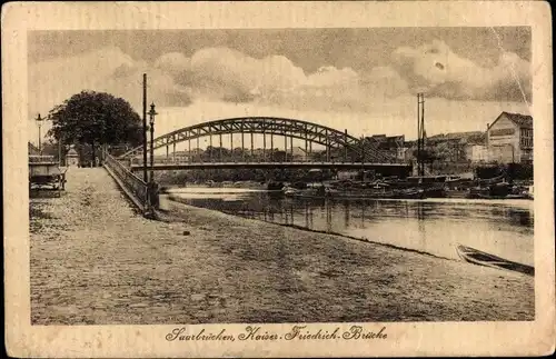 Ak Saarbrücken im Saarland, Kaiser Friedrich-Brücke