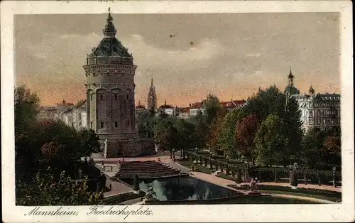 Ak Mannheim in Baden, Friedrichsplatz mit Parkanalge