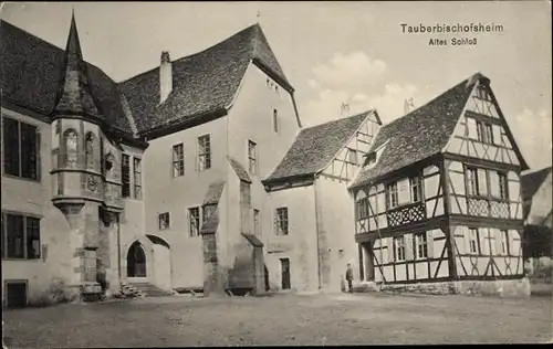 Ak Tauberbischofsheim in Baden, altes Schloss