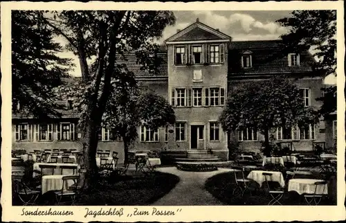 Ak Sondershausen im Kyffhäuserkreis Thüringen, Jagdschloss Zum Possen, Gasthaus, Inh. H. Spannaus