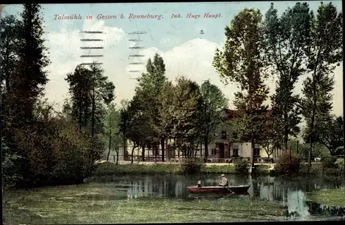 Ak Gessen Kauern Kreis Greiz, Gasthaus Talmühle, Bootspartie