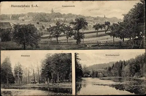 Ak Hummelshain in Thüringen, Wanderheim Siebshaus, Gesamtansicht, Würzbachgrund