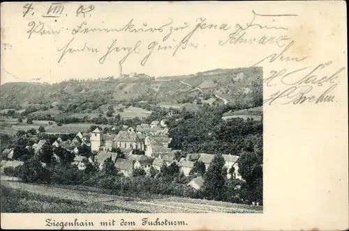 Ak Ziegenhain Jena in Thüringen, Teilansicht mit Fuchsturm