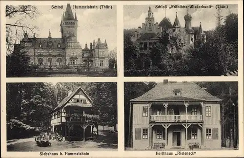 Ak Hummelshain in Thüringen, Schlösser, Siebshaus, Forsthaus Rieseneck