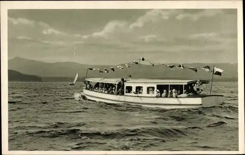 Ak Staré Splavy Thammühl Doksy Hirschberg am See Region Reichenberg, Personenboot