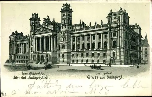 Litho Budapest Ungarn, Justizpalast