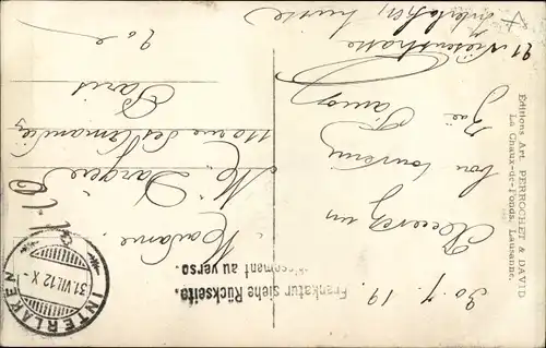 Ak Lauterbrunnen Kt Bern, Staubbach, Wasserfall