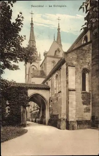 Ak Neuchâtel Neuenburg Stadt, La Collégiale