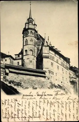 Ak Fribourg Freiburg Stadt Schweiz, Hotel de Ville