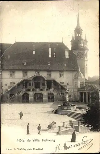 Ak Fribourg Freiburg Stadt Schweiz, Hotel de Ville