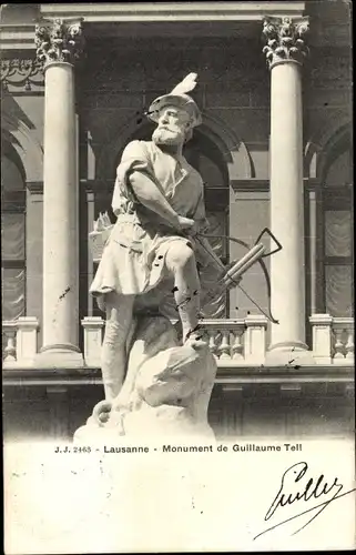 Ak Lausanne Kt. Waadt Schweiz, Monument de Guillaume Tell