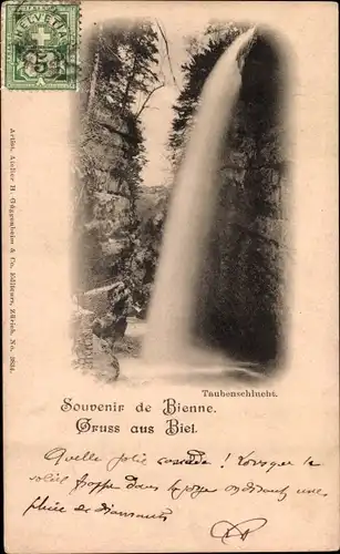 Ak Biel Bienne Kt Bern, Taubenschlucht