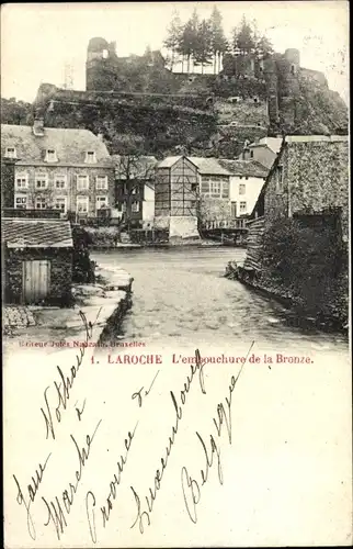 Ak Laroche La Roche en Ardennes Wallonien Luxemburg, L'embouchure de la Bronze