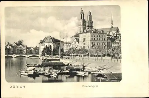 Ak Zürich Stadt Schweiz, Sonnenquai