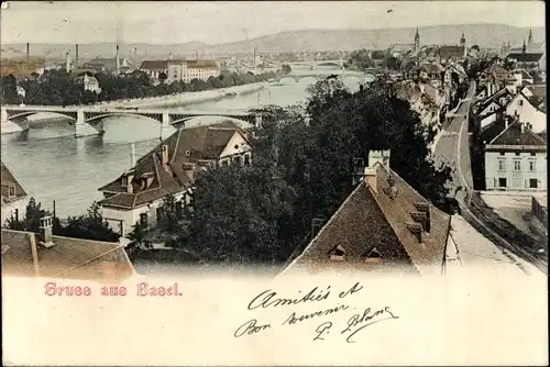 Ak Bâle Basel Stadt Schweiz, Blick über die Dächer der Stadt