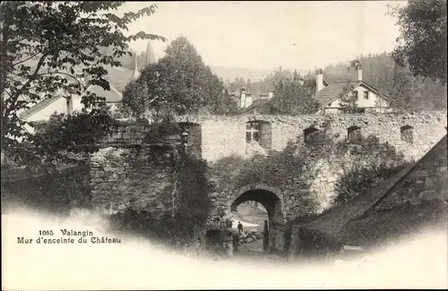 Ak Valangin Kanton Neuenburg, Mur d'enceinte du Château