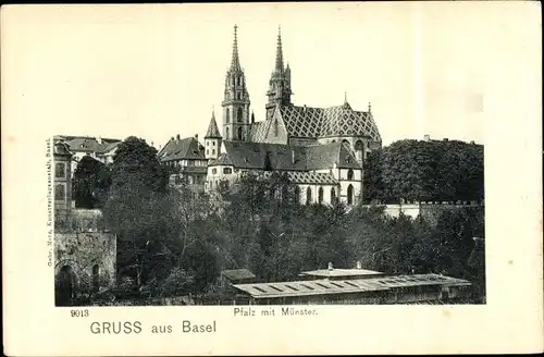Ak Bâle Basel Stadt Schweiz, Pfalz mit Münster