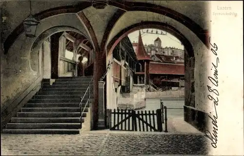 Ak Luzern Stadt Schweiz, Spreuerbrücke