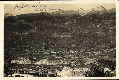 Ak Vissoie Kanton Wallis, Sierre et Montana, Gesamtansicht