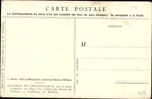 Künstler Ak Duval, C.Chenonceaux Indre et Loire, Le Chateau, Circuits Automobiles, Chemin de fer de