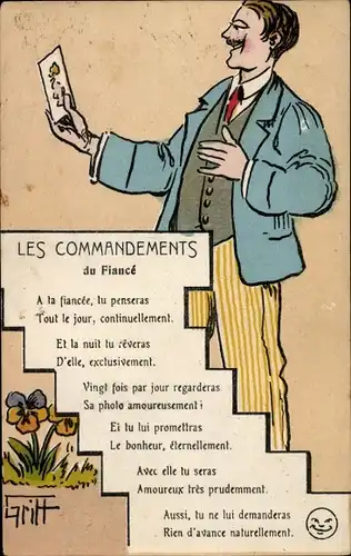 Künstler Ak Griff, Les Commandements du Fiancé, à ta fiancée, tu penseras tout