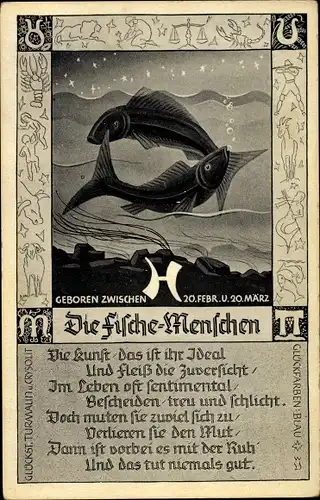 Ak Sternzeichen Fische, Horoskop, 20. Februar bis 20. März