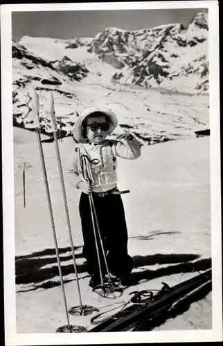 Ak Prinzessin Margriet der Niederlande, Winterurlaub, Zermatt 1948