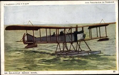 Ak Un èclaireur aérien naval, L'Angleterre prête à trappe, Wasserflugzeug