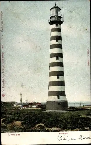 Ak Ijmuiden Velsen Nordholland Niederlande, Vuurtoren