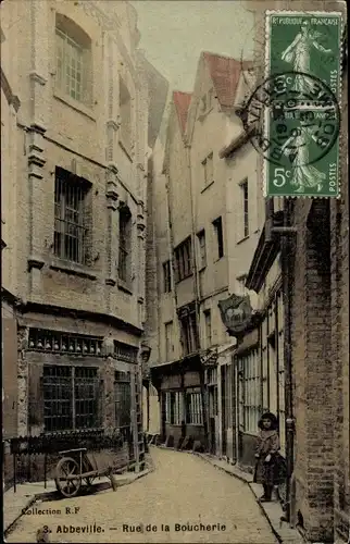 Ak Abbeville Somme, Rue de la Boucherie