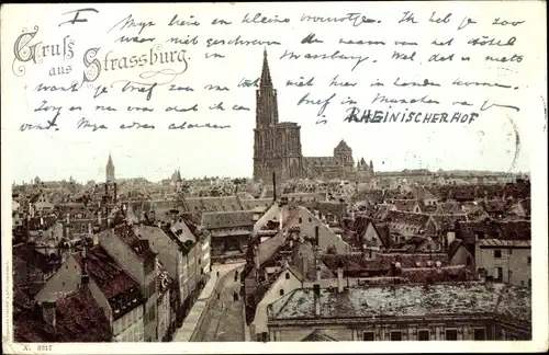 Ak Strasbourg Straßburg Elsass Bas Rhin, Teilansicht