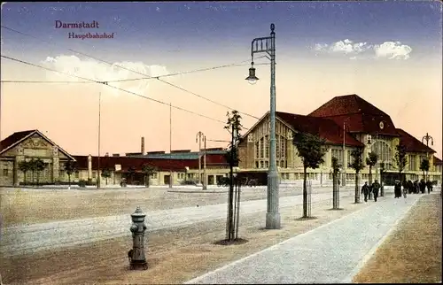 Ak Darmstadt in Hessen, Hauptbahnhof