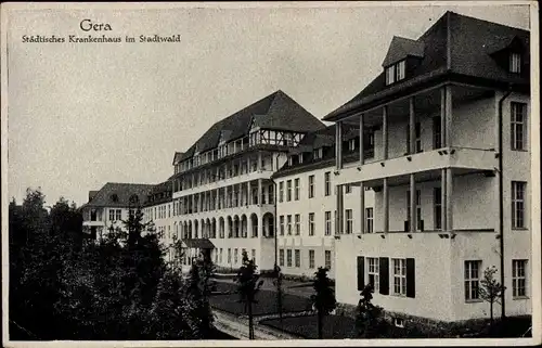 Ak Gera in Thüringen, Städtisches Krankenhaus im Stadtwald