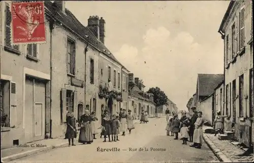 Ak Égreville Seine et Marne, Rue de la Poterne