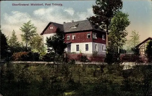 Ak Trünzig Langenbernsdorf Sachsen, Oberförsterei Walddorf