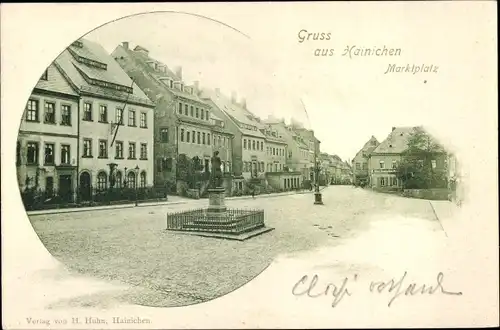 Ak Hainichen in Sachsen, am Marktplatz