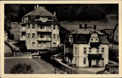 Ak Bad Elster im Vogtland, Beamten-Erholungsheim Haus Waldeck mit Beihaus Getrud