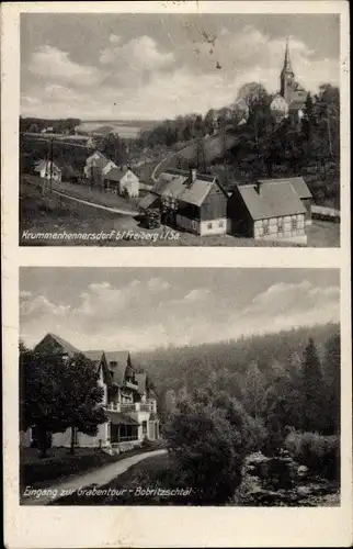 Ak Krummenhennersdorf Halsbrücke in Sachsen, Teilansicht, Grabentour-Bobritzschtal