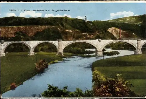 Ak Witten an der Ruhr, Hohenstein u. Bergerdenkmal