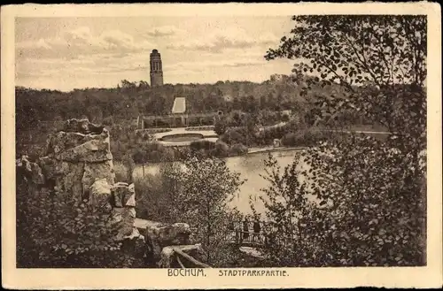 Ak Bochum im Ruhrgebiet, Stadtparkpartie