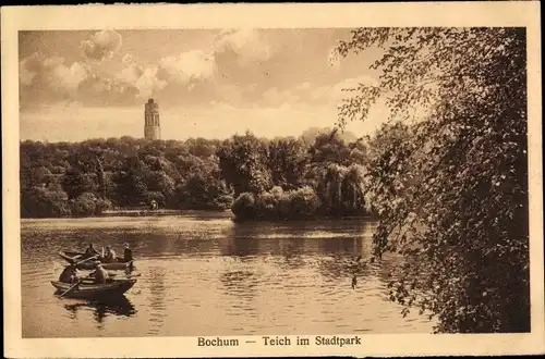 Ak Bochum im Ruhrgebiet, Teich im Stadtpark