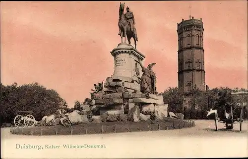 Ak Duisburg im Ruhrgebiet, Kaiser Wilhelm-Denkmal
